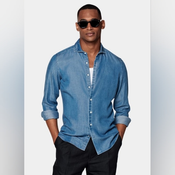 Suitsupply Other - SuitSupply Blue Slim Fit Shirt